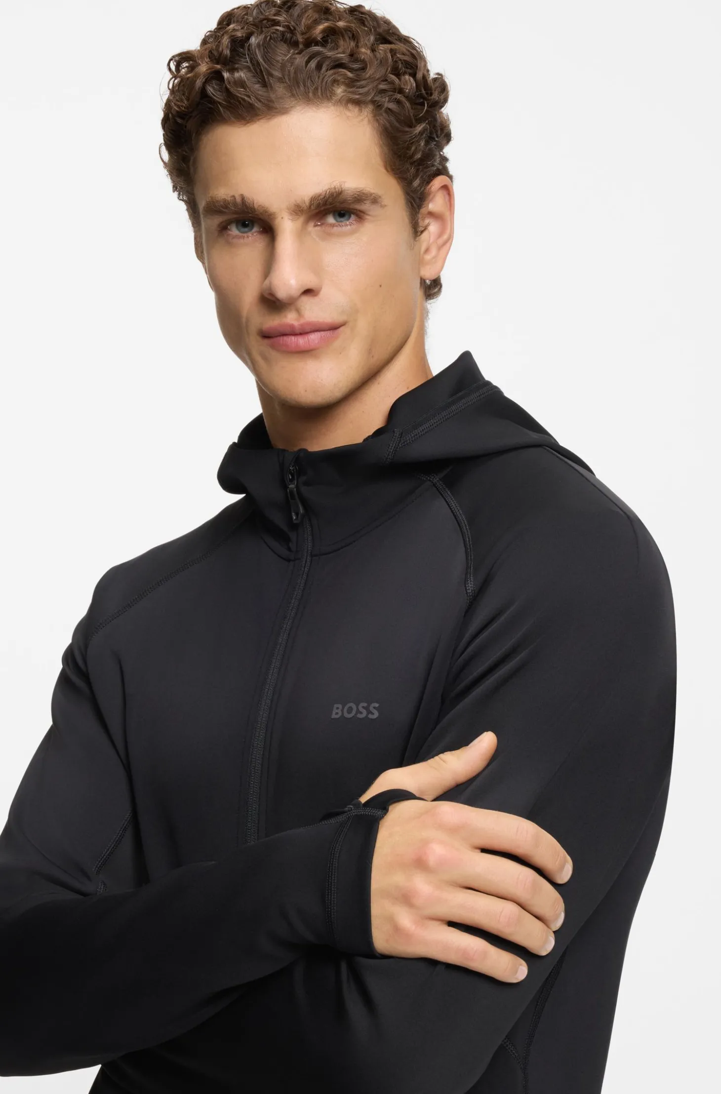 Active Hoodie mit Reißverschluss und reflektierendem Branding