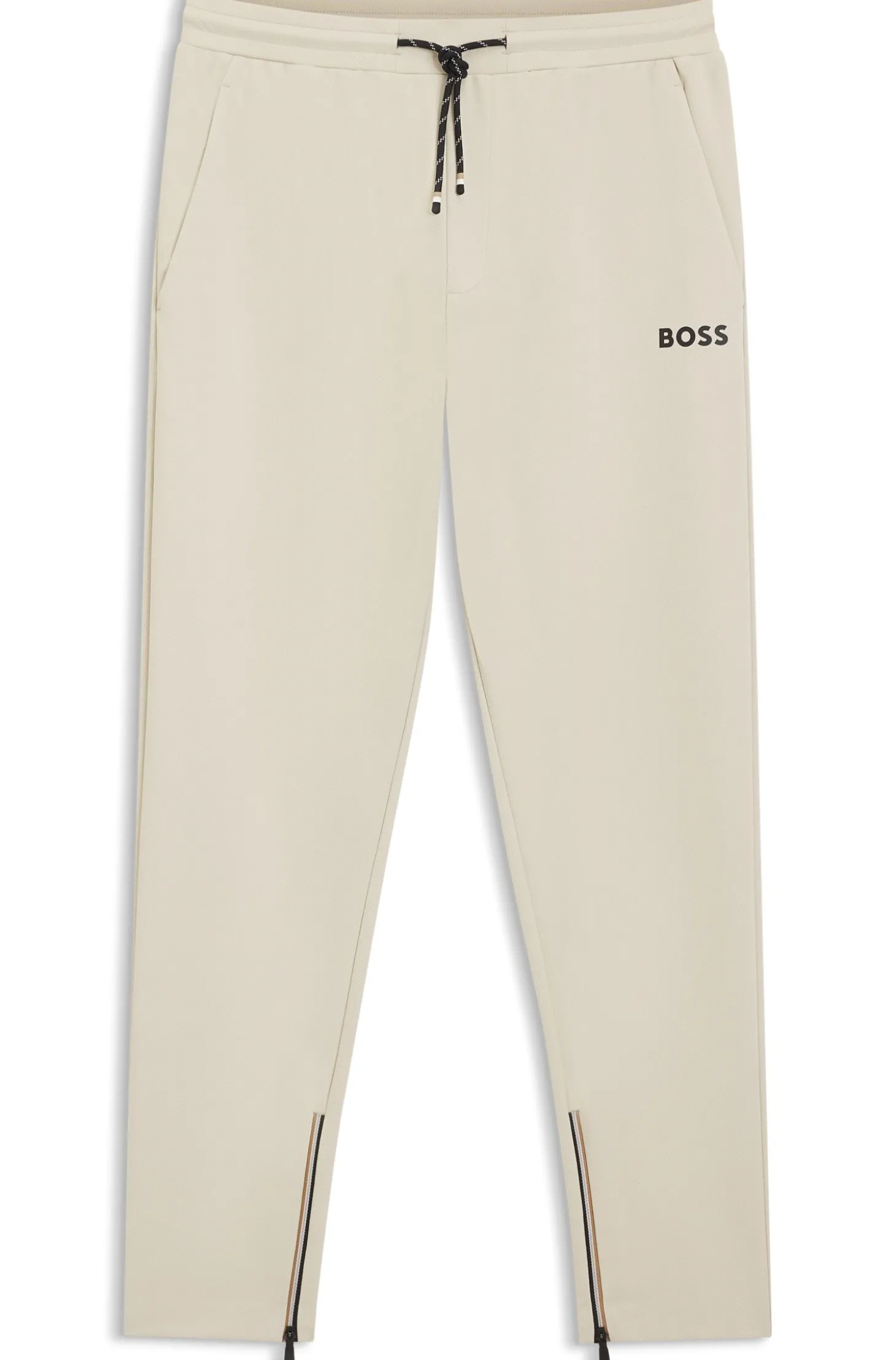 Active Jogginghose aus Stretch-Gabardine mit Reißverschlüssen an den Säumen