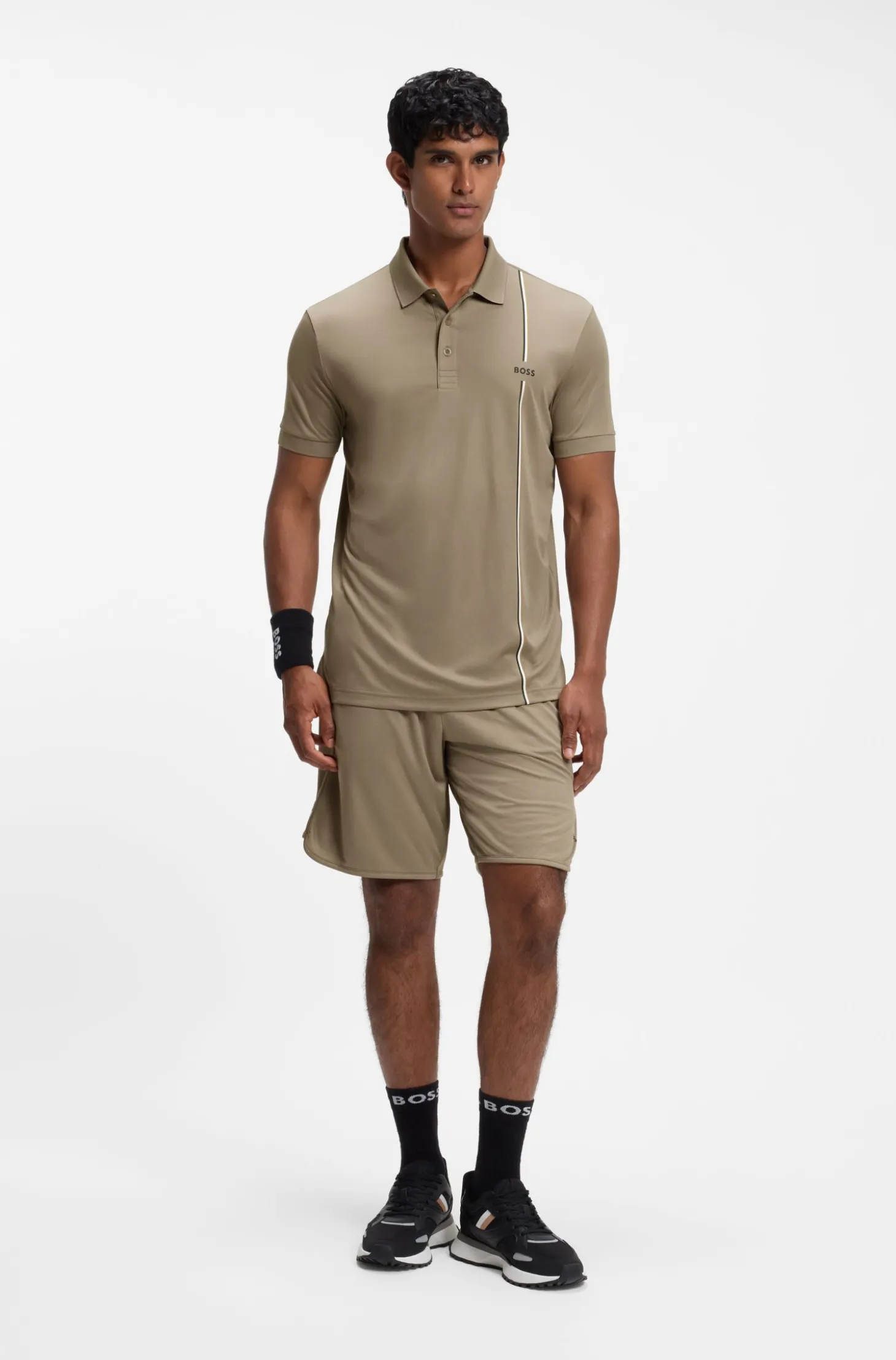 Active schnell trocknendes Poloshirt mit Signature-Streifen
