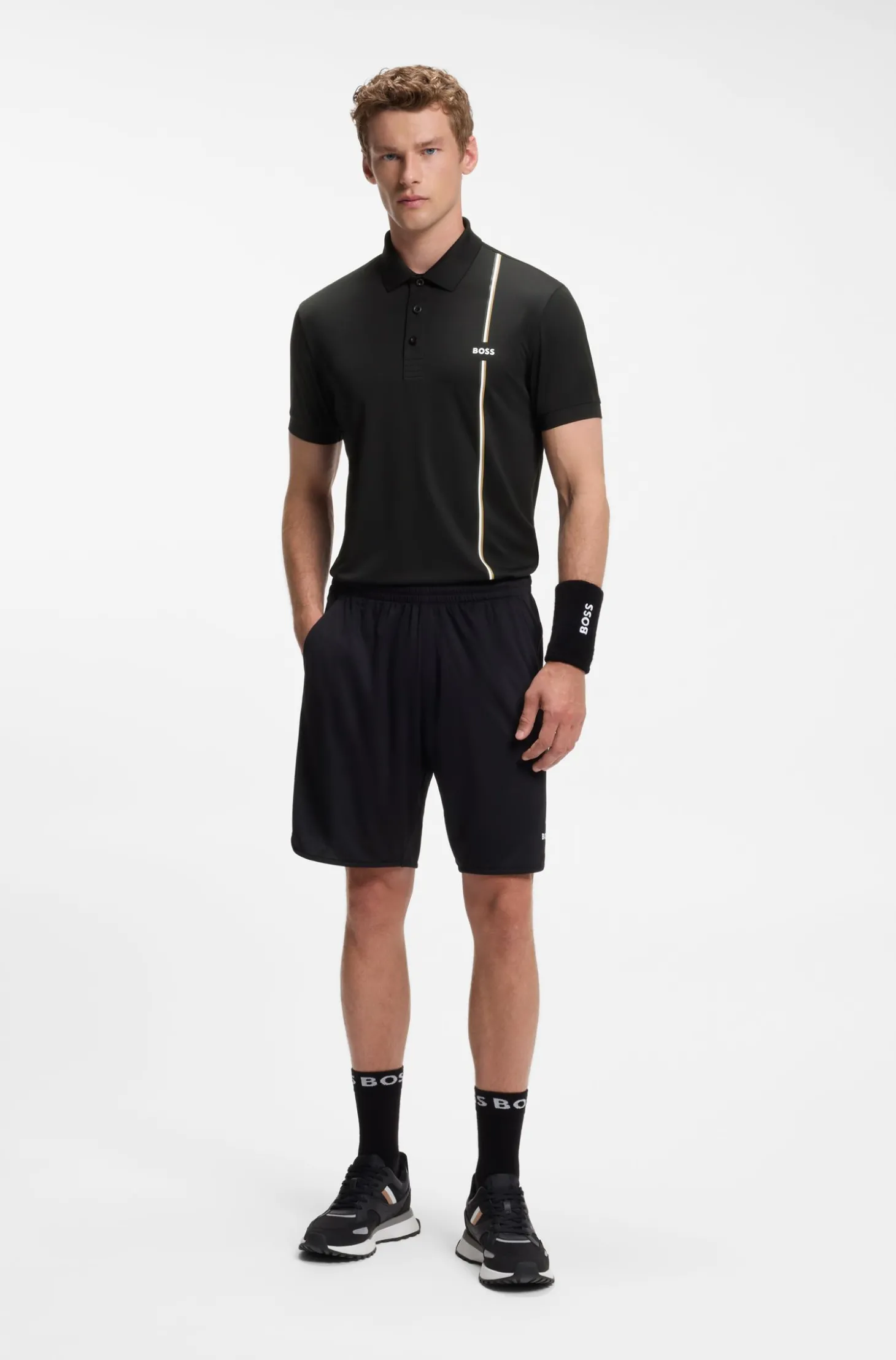 Active schnell trocknendes Poloshirt mit Signature-Streifen