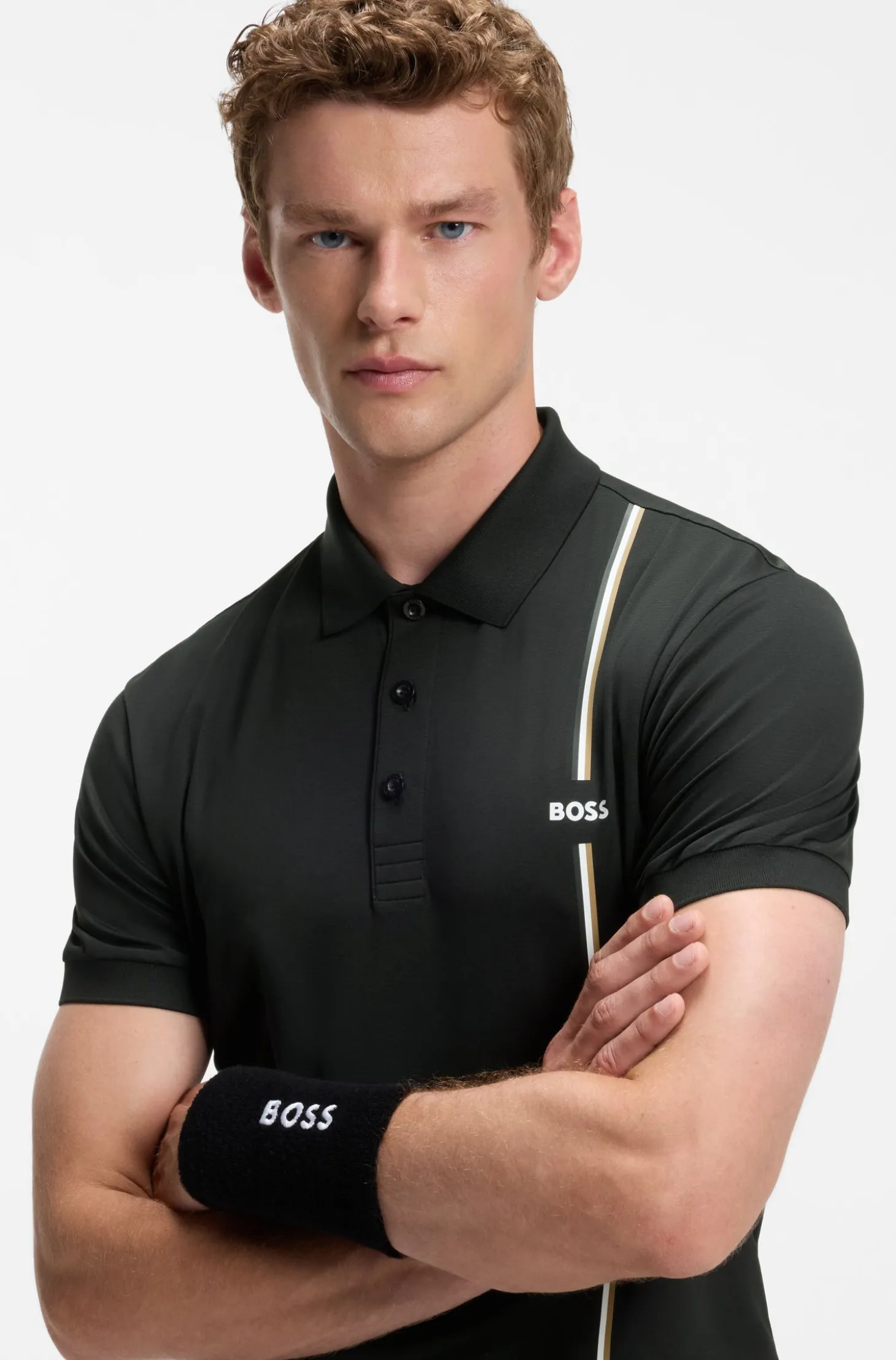 Active schnell trocknendes Poloshirt mit Signature-Streifen
