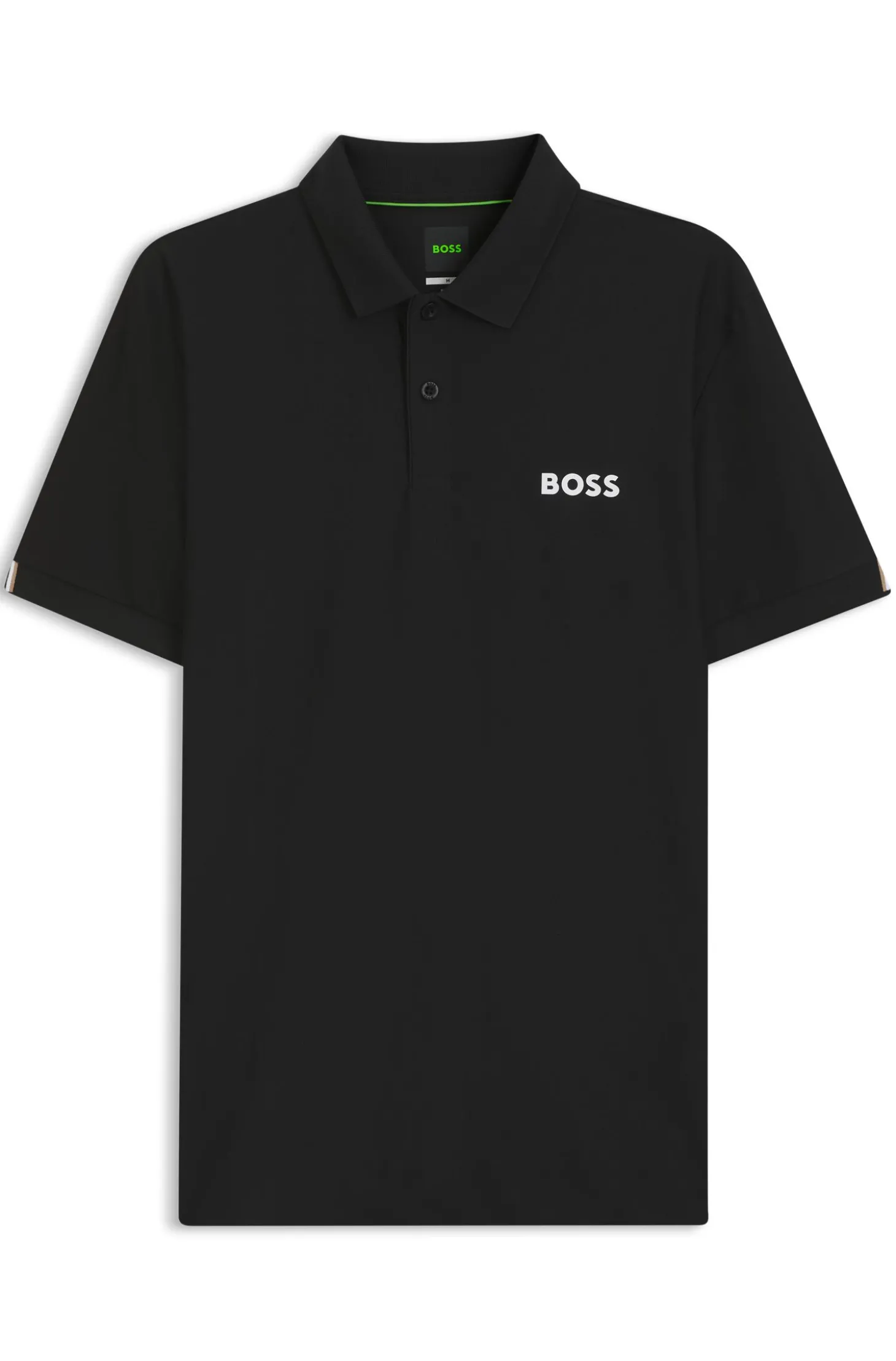 Active Slim-Fit Poloshirt aus gestreiftem Jersey mit Vierwege-Stretch