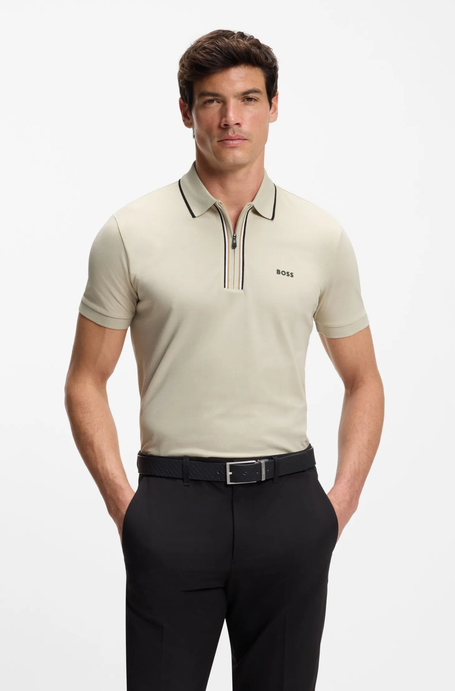 Active Slim-Fit Poloshirt aus feuchtigkeitsregulierender Stretch-Baumwolle