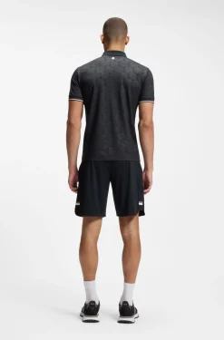 Active Slim-Fit Poloshirt mit geprägtem Tennisball-Muster