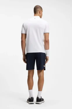 Active Slim-Fit Poloshirt mit geprägtem Tennisball-Muster