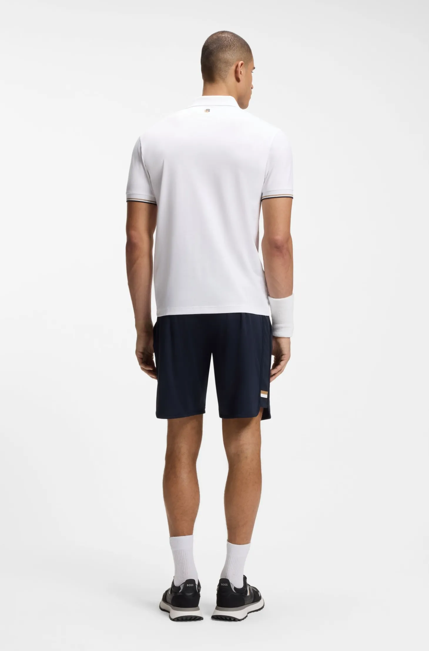 Active Slim-Fit Poloshirt mit geprägtem Tennisball-Muster