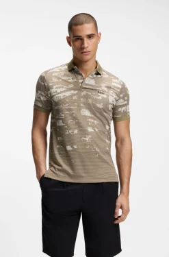 Active Slim-Fit Poloshirt mit Jacquard-Muster