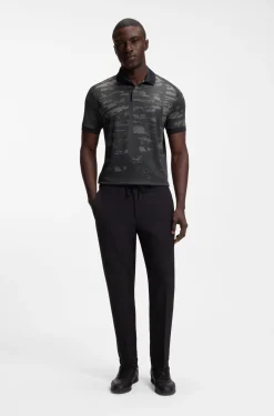 Active Slim-Fit Poloshirt mit Jacquard-Muster