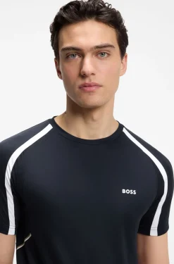 Active Slim-Fit T-Shirt aus Stretch-Gewebe mit kontrastfarbenen Akzenten