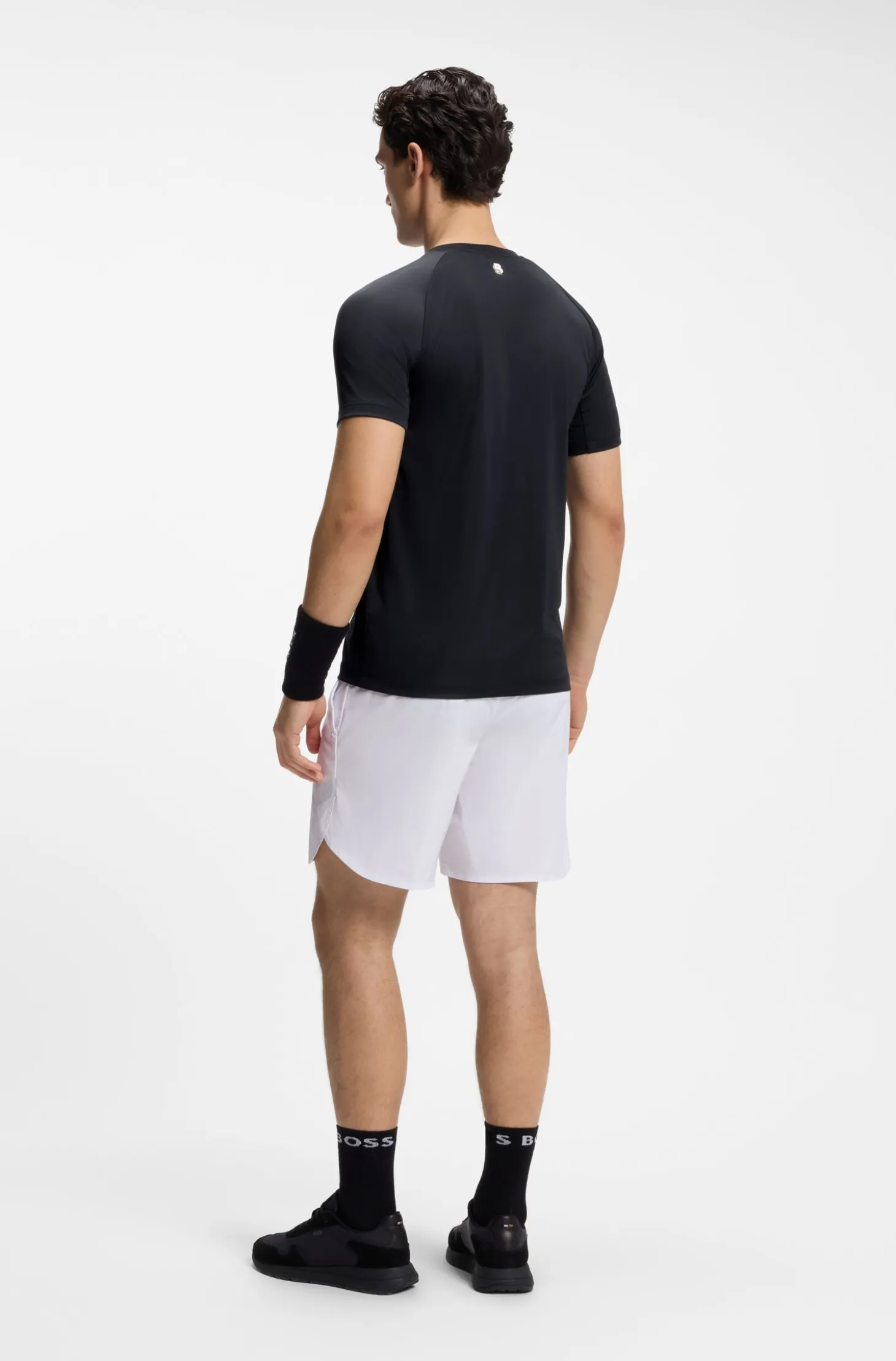 Active Slim-Fit T-Shirt aus Stretch-Gewebe mit kontrastfarbenen Akzenten