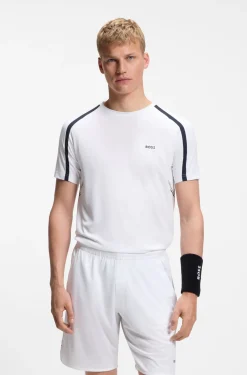Active Slim-Fit T-Shirt aus Stretch-Gewebe mit kontrastfarbenen Akzenten