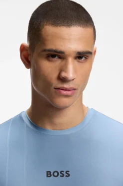 Active Slim-Fit T-Shirt mit Jacquard-Streifen und Logo-Print