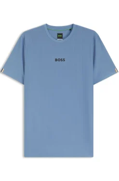 Active Slim-Fit T-Shirt mit Jacquard-Streifen und Logo-Print