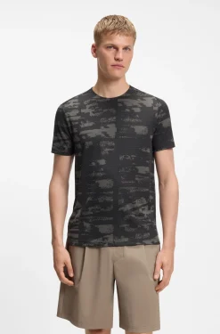 Active Slim-Fit T-Shirt mit Jacquard-Muster