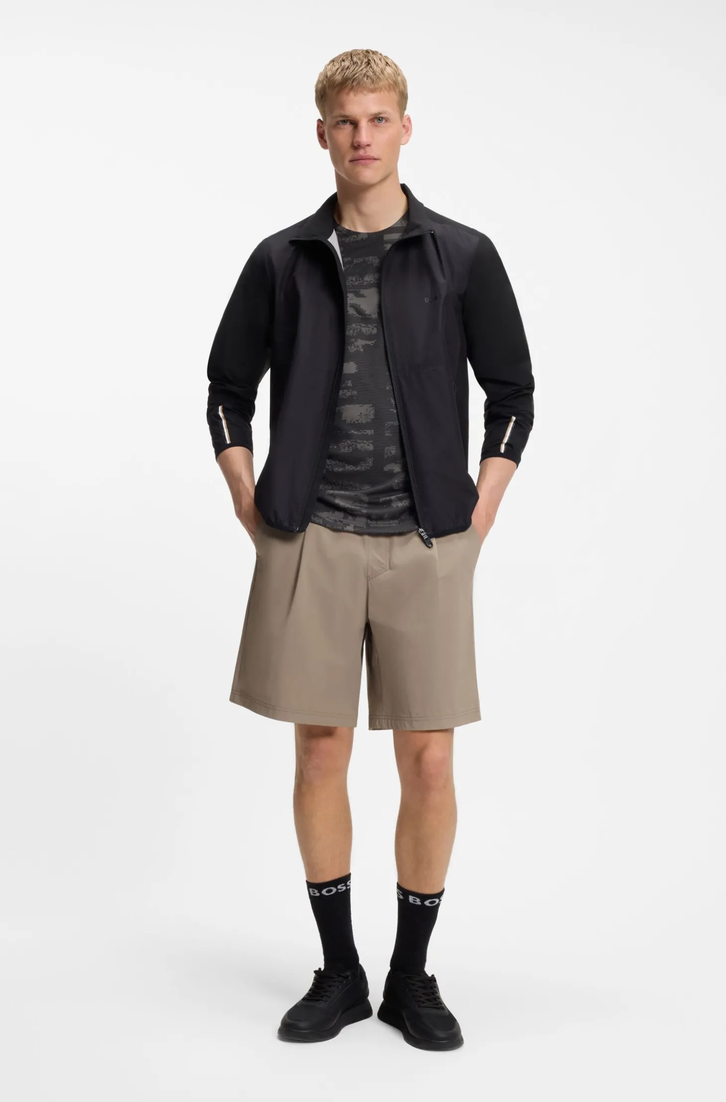 Active Slim-Fit T-Shirt mit Jacquard-Muster