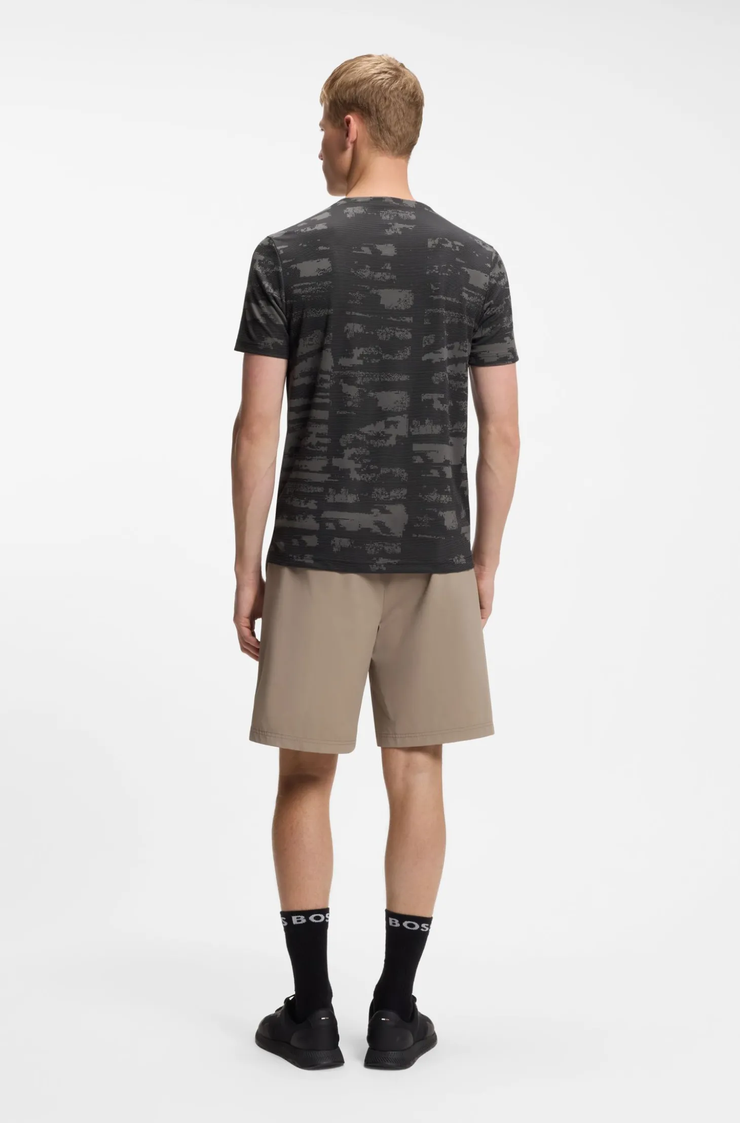Active Slim-Fit T-Shirt mit Jacquard-Muster