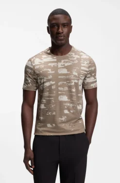 Active Slim-Fit T-Shirt mit Jacquard-Muster