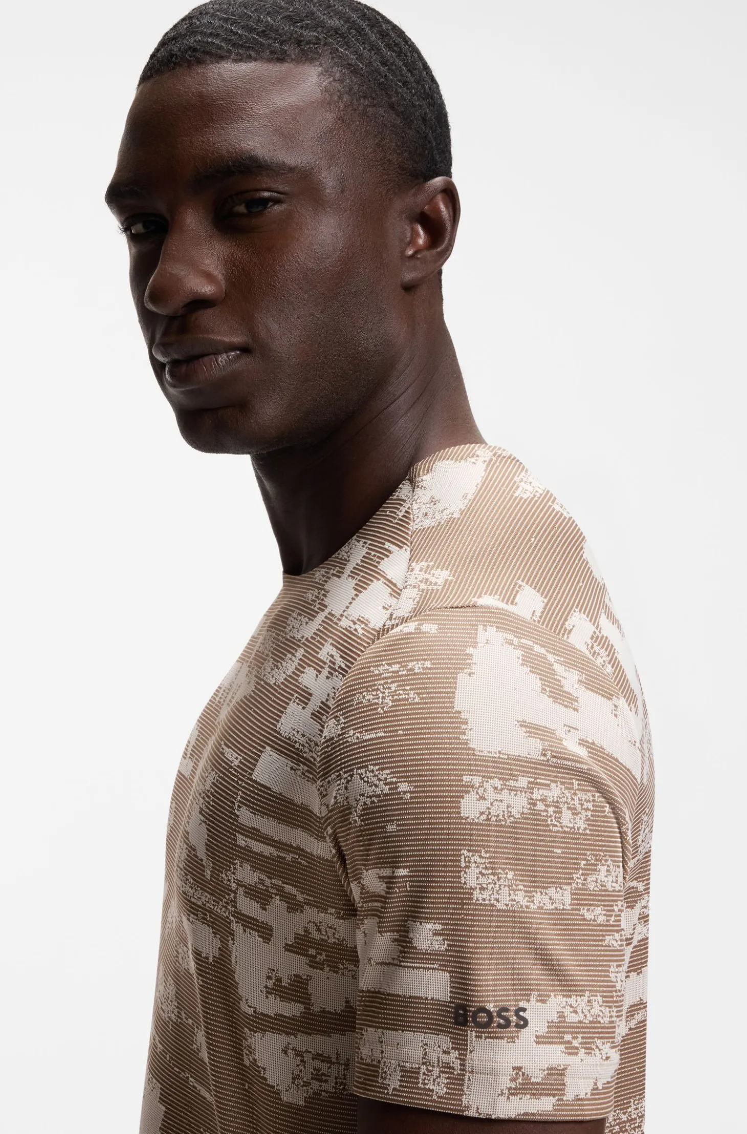 Active Slim-Fit T-Shirt mit Jacquard-Muster