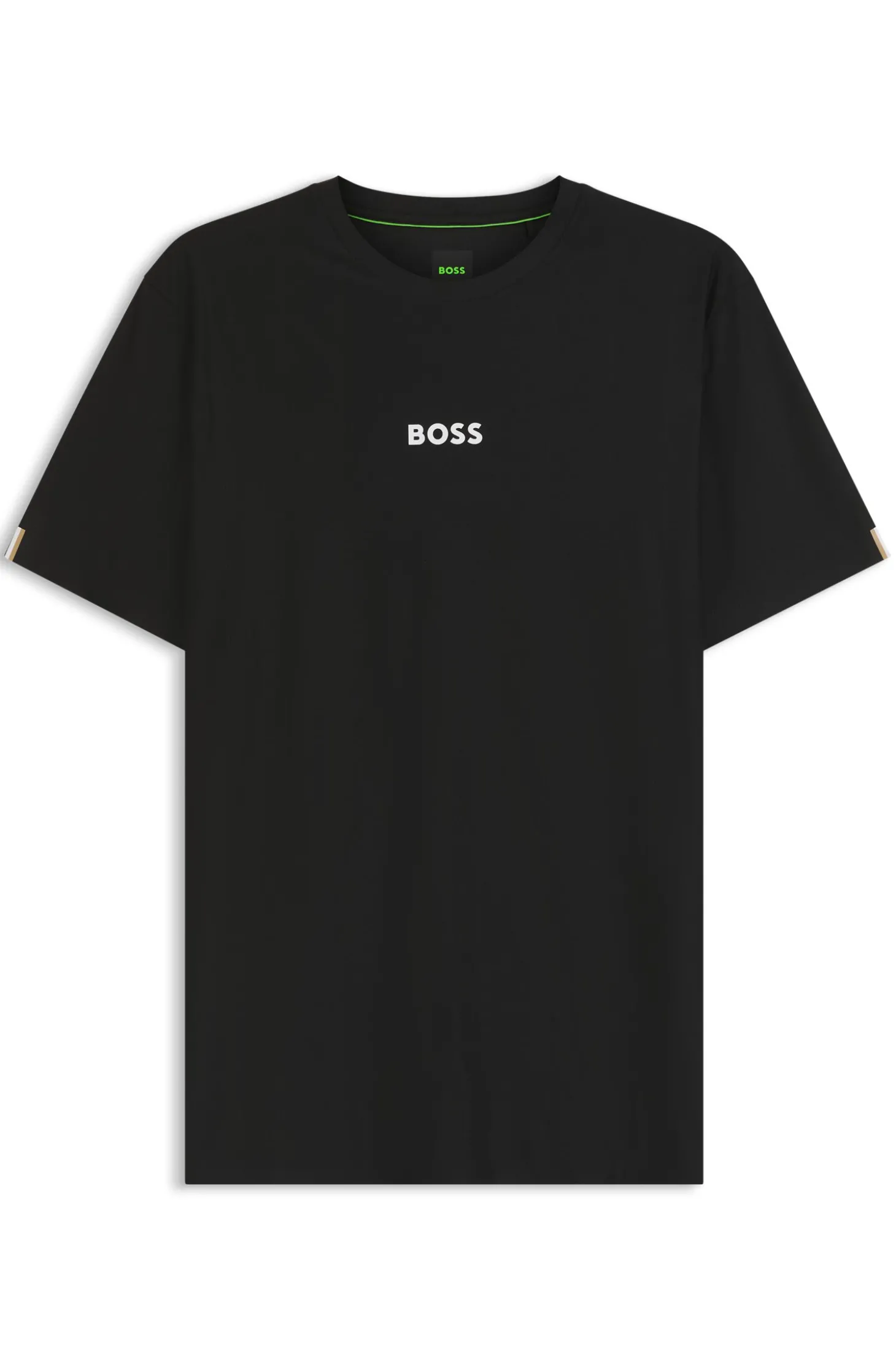 Active Slim-Fit T-Shirt mit Jacquard-Streifen und Logo-Print