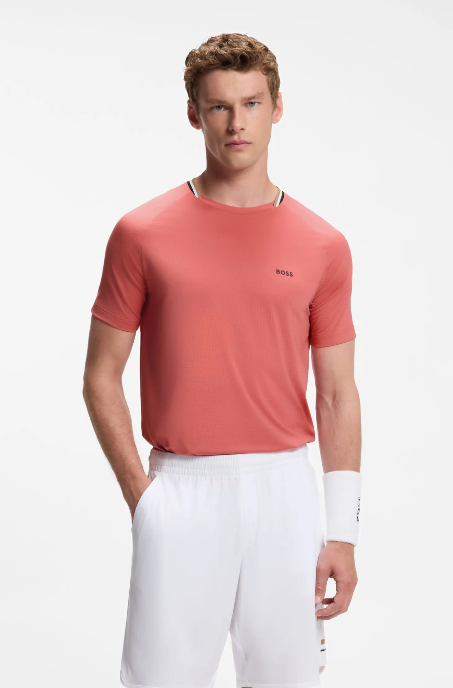 Active Slim-Fit T-Shirt mit Signature-Streifen am Kragen
