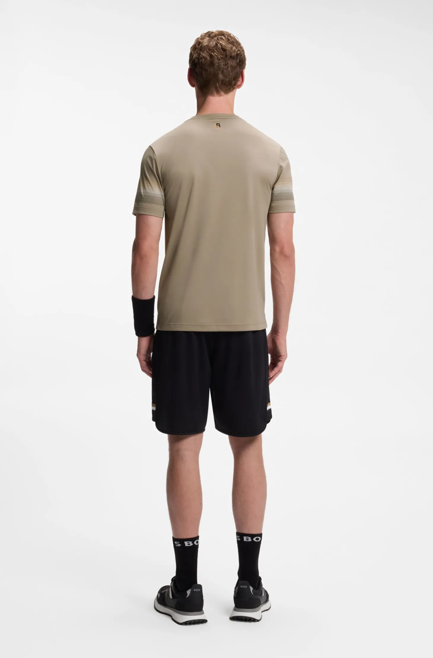 Active Slim-Fit T-Shirt mit Streifen an den Ärmeln