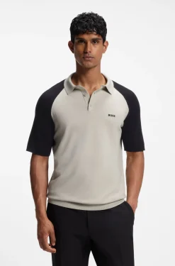 Active Strick-Poloshirt mit Colour-Blocking