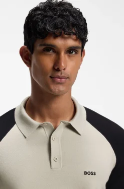 Active Strick-Poloshirt mit Colour-Blocking