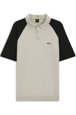 Active Strick-Poloshirt mit Colour-Blocking