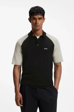 Active Strick-Poloshirt mit Colour-Blocking