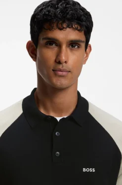 Active Strick-Poloshirt mit Colour-Blocking