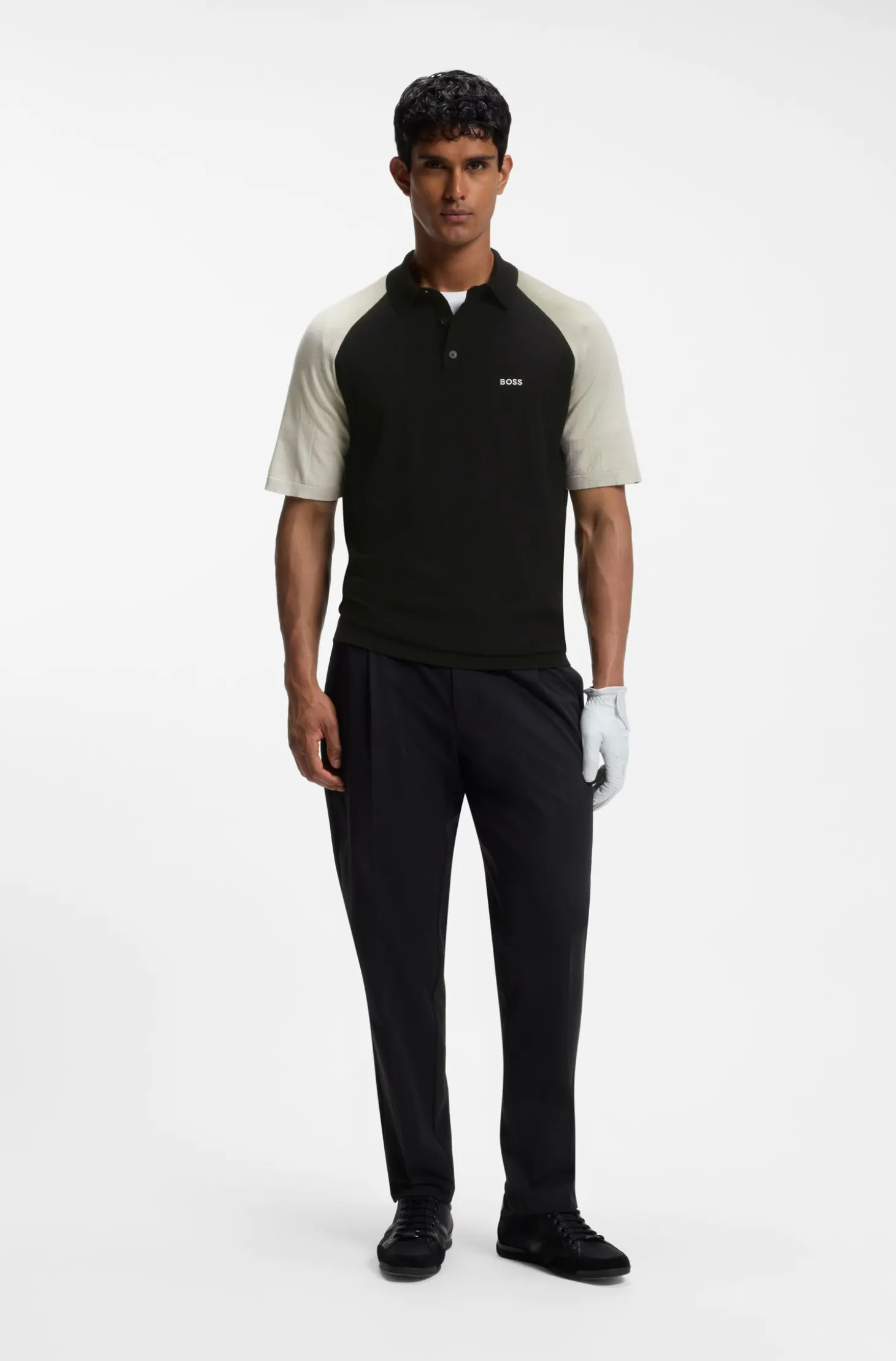 Active Strick-Poloshirt mit Colour-Blocking