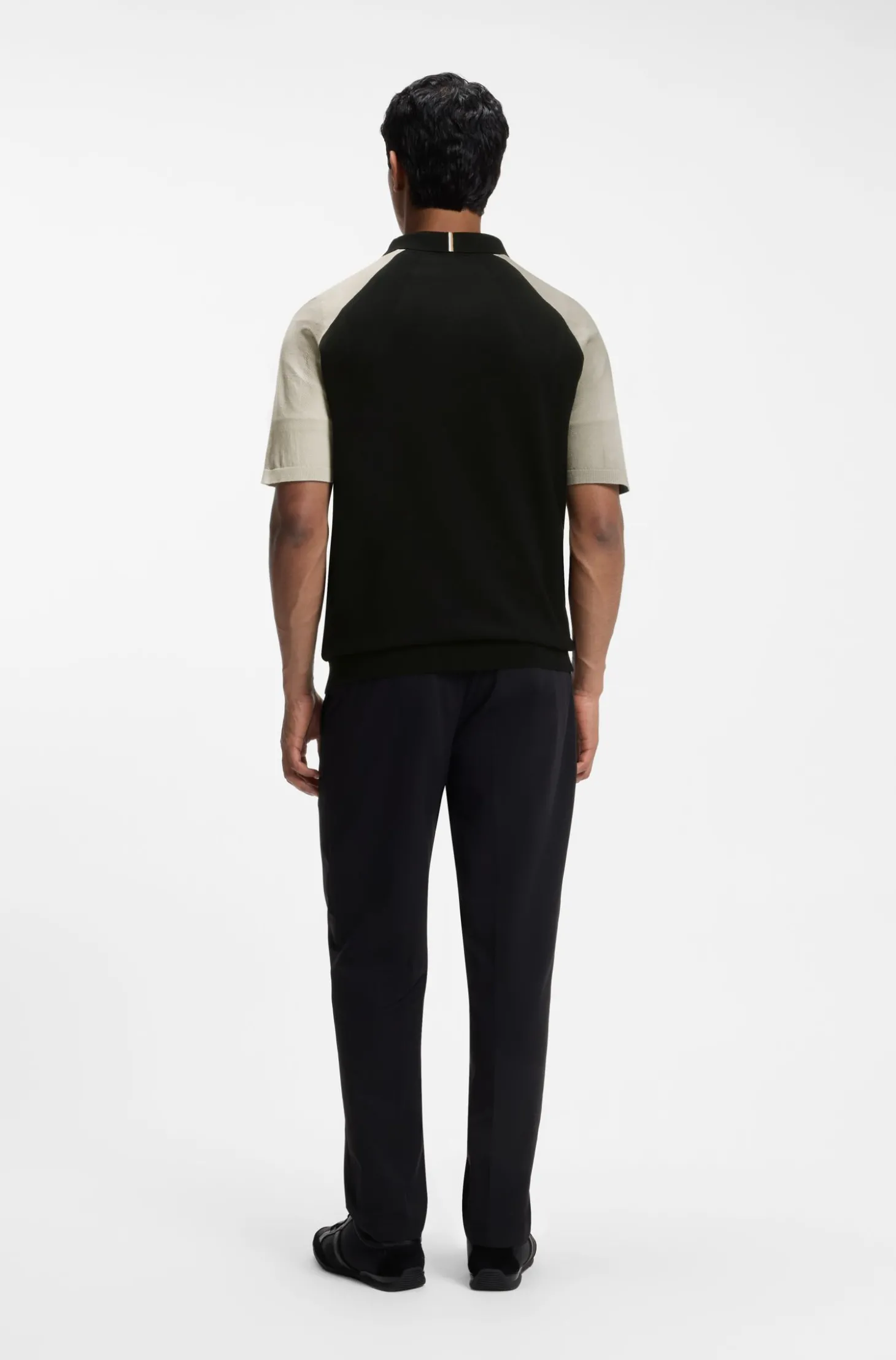 Active Strick-Poloshirt mit Colour-Blocking