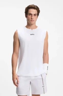Active Tanktop aus Stretch-Gewebe mit Streifen auf der Rückseite