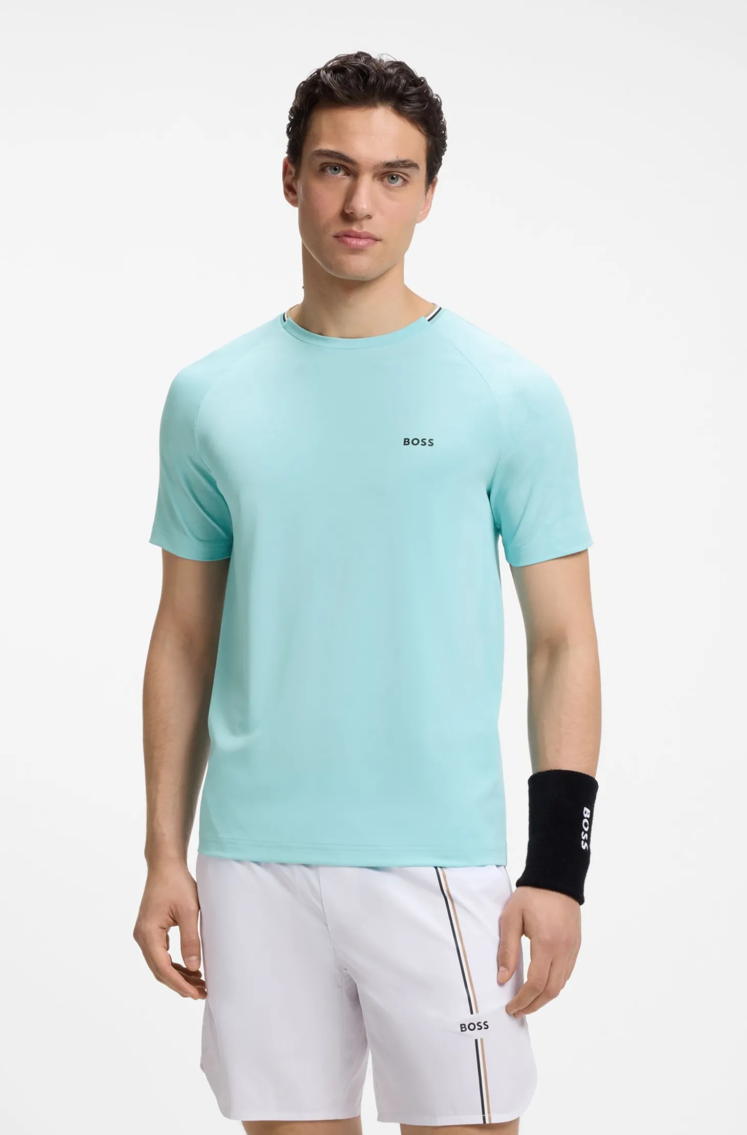 Active T-Shirt aus feuchtigkeitsableitendem Gewebe mit Tennisball-Prägung