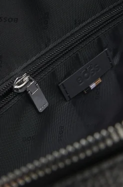 Aktentasche aus genarbtem Leder mit Logo-Prägung
