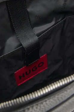 Aktentasche aus Kunstleder mit Logo-Schriftzug und abnehmbarem Riemen