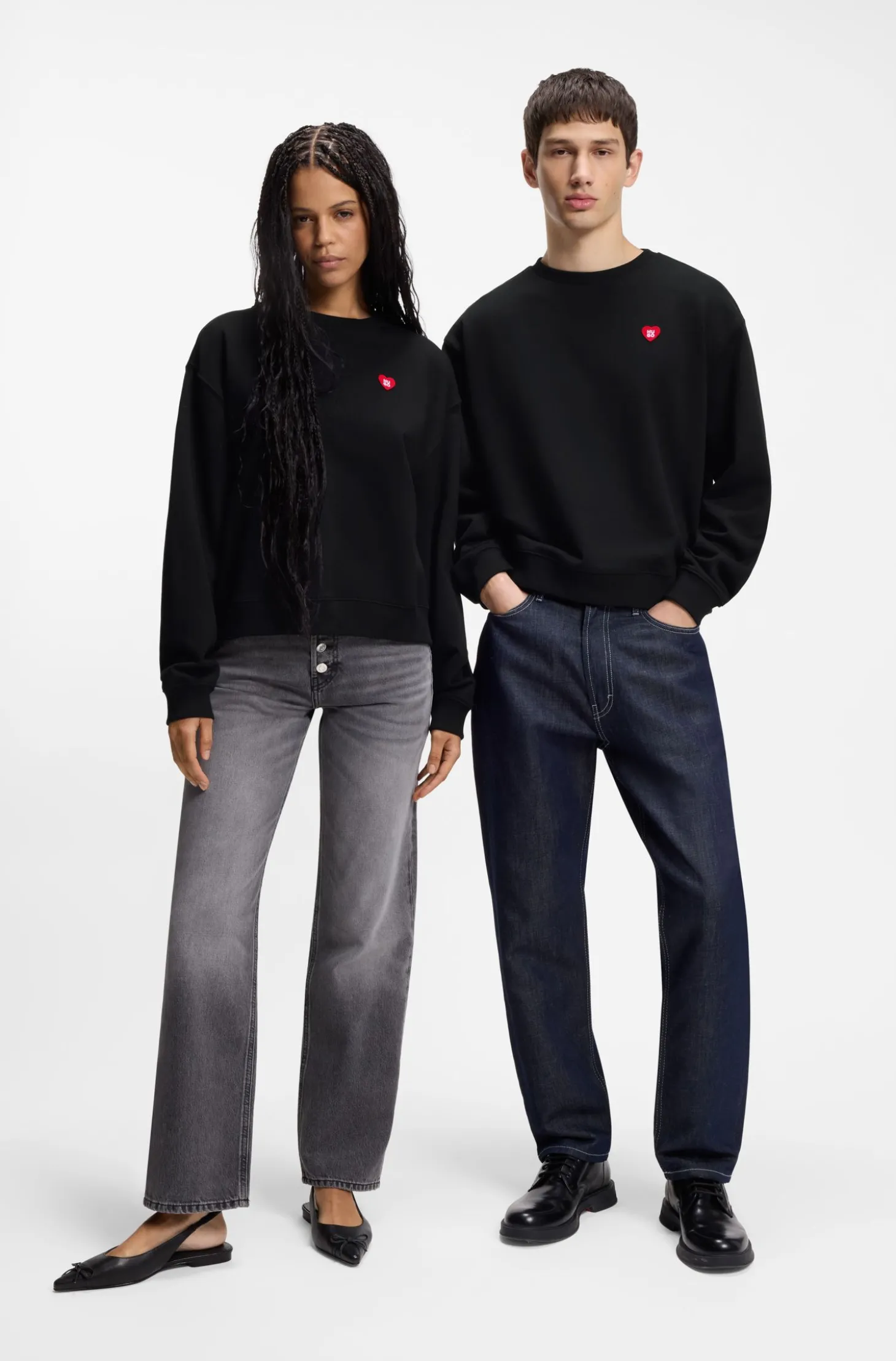 All-gender Sweatshirt aus Baumwoll-Terry mit Herz-Logo