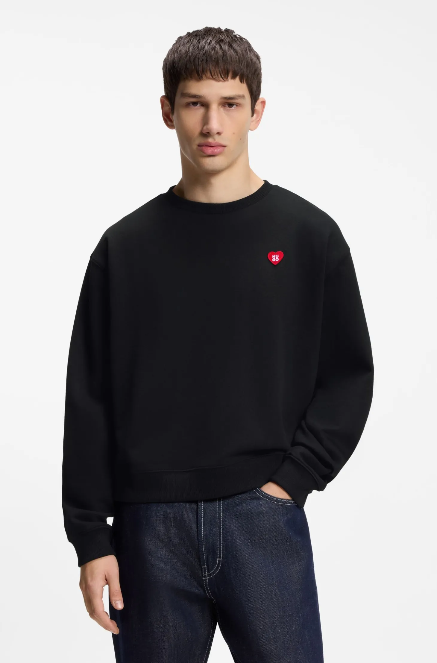 All-gender Sweatshirt aus Baumwoll-Terry mit Herz-Logo