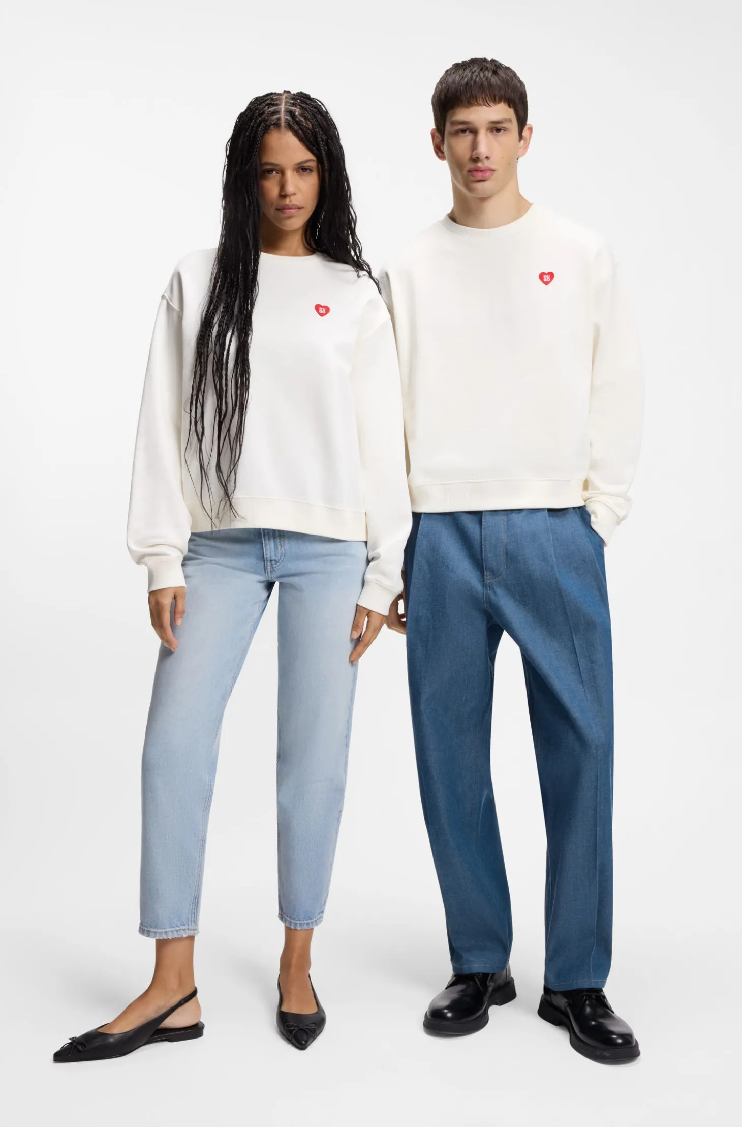 All-gender Sweatshirt aus Baumwoll-Terry mit Herz-Logo