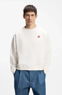 All-gender Sweatshirt aus Baumwoll-Terry mit Herz-Logo