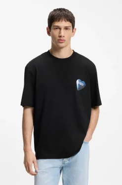 All-gender T-Shirt aus Baumwoll-Jersey mit Herz-Logo