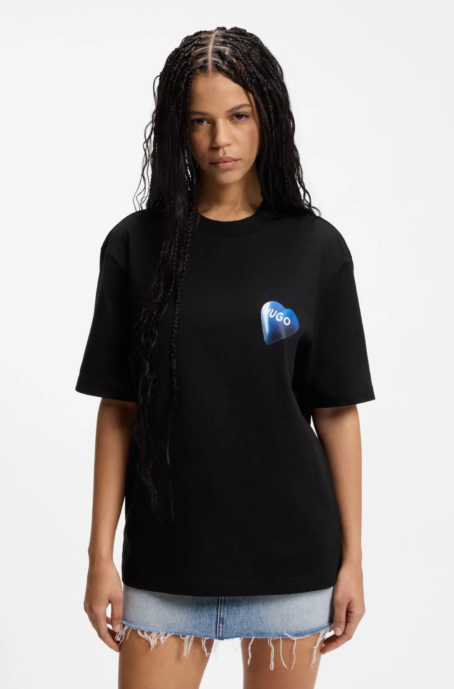 All-gender T-Shirt aus Baumwoll-Jersey mit Herz-Logo