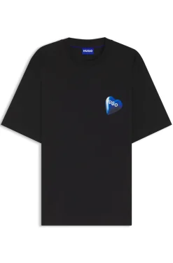 All-gender T-Shirt aus Baumwoll-Jersey mit Herz-Logo