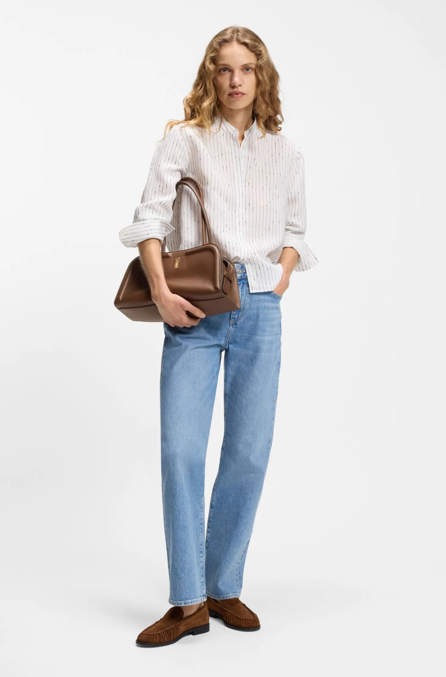 Ariell Bowling-Tasche aus Leder mit Double-B-Monogramm
