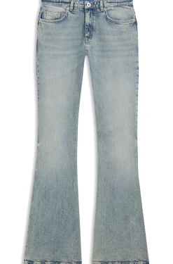 Ausgestellte Jeans aus getöntem blauem Denim