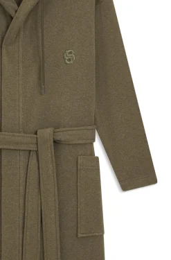 Bademantel aus Baumwoll-Jersey mit Kapuze und Double-B-Monogramm