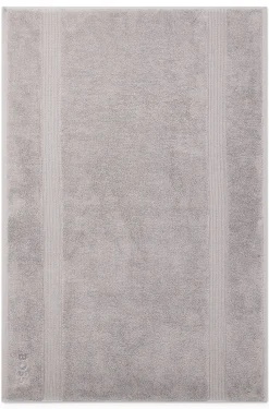 Badematte aus Baumwolle in Silber mit Logo-Stickerei