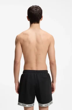 Badeshorts aus Mesh mit Jacquard-Logo-Tape