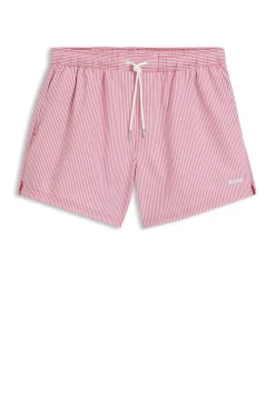Badeshorts aus Seersucker-Gewebe mit Logo-Stickerei
