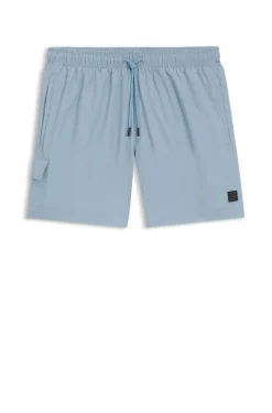 Badeshorts mit Cargo-Tasche und Logo-Aufnäher